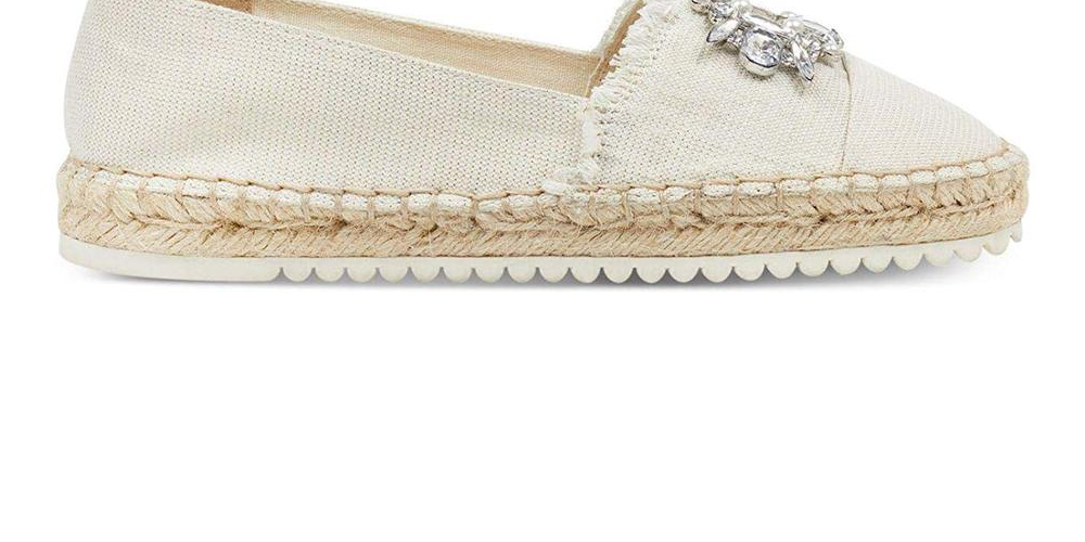 Marc Fisher Women's Barnum Fabric Closed Toe Espadrille Flats White Size 5 M