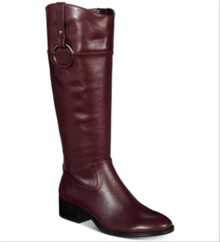 Alfani Women's Bexleyy Leather Almond Toe Mid Calf Fashion Boots Red Size 11 M