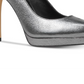 Michael Kors Women's Antoinette Pump Closed Toe Anthracite Sandale Silver Size 8.5 M