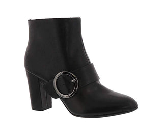 Anne Klein Women's Novo Leather Almond Toe Fashion Boots Black Size -5M