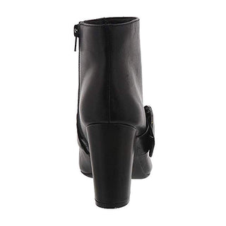 Anne Klein Women's Novo Leather Almond Toe Fashion Boots Black Size -5M