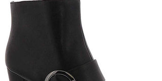 Anne Klein Women's Novo Leather Almond Toe Fashion Boots Black Size -5M