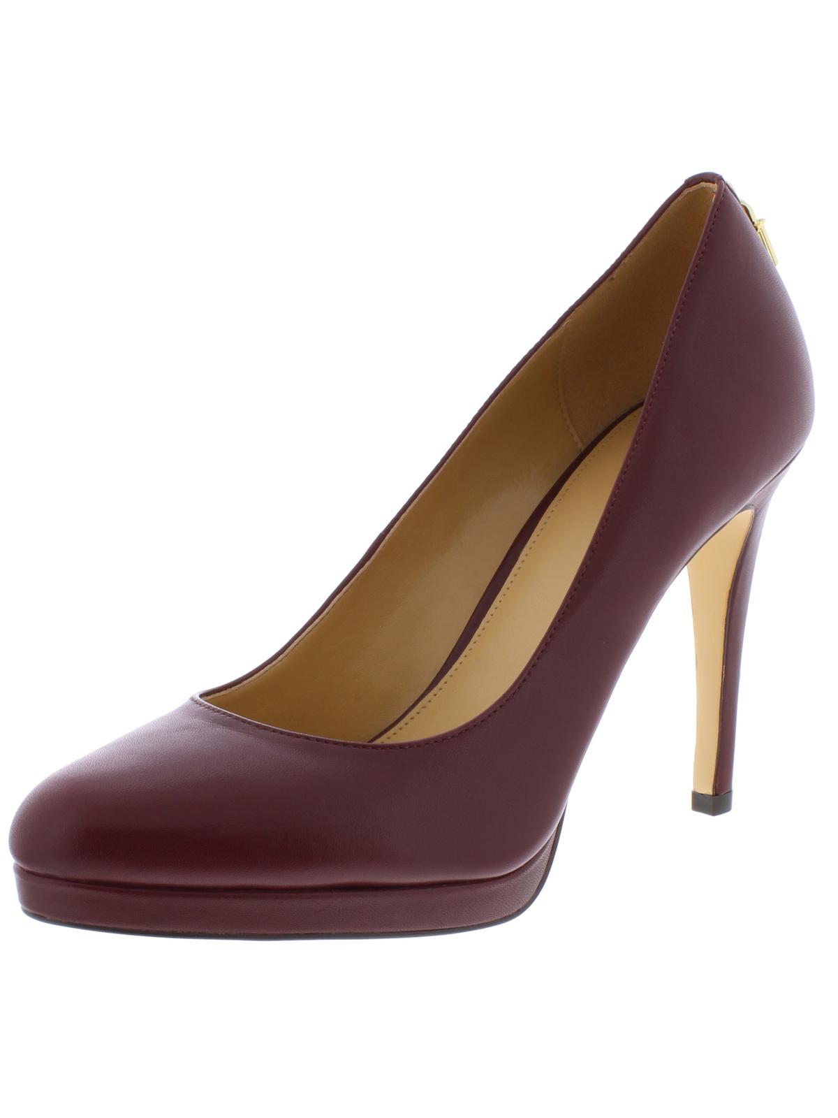 Michael Kors Women's Antoinette Leather Almond Toe Pumps Purple Size -9.5 M