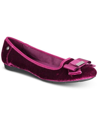 Anne Klein Women's Alivia Round Toe Ballet Flats -Wine Size  5 M