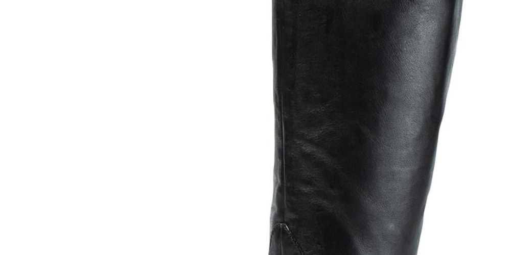 Sole Bound By Baretraps Women's Dreia Leather Knee High Riding Boots Black Size 7 M