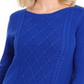 Karen Scott Women's Cable-Knit Beaded Sweater  Bright Blue Size XS