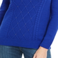 Karen Scott Women's Cable-Knit Beaded Sweater  Bright Blue Size XS