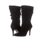 INC International Concepts Women's Tahjai Fabric Pointed Toe Mid Calf Fashion Black Size 10 M