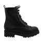 XOXO Women's Elmhurst Leather Round Toe Ankle Combat Boots Black  Size 7.5