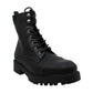 XOXO Women's Elmhurst Leather Round Toe Ankle Combat Boots Black  Size 7.5