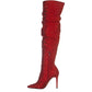 Jessica Simpson Women's Luxella Fabric Pointed Toe Over Knee Red Size 6M