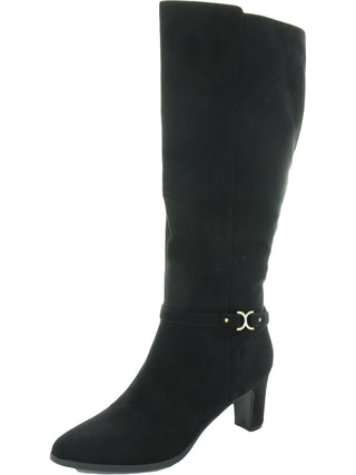 Charter Club Women's Palmaa Faux Suede Knee High Boots Black Size 11 Medium