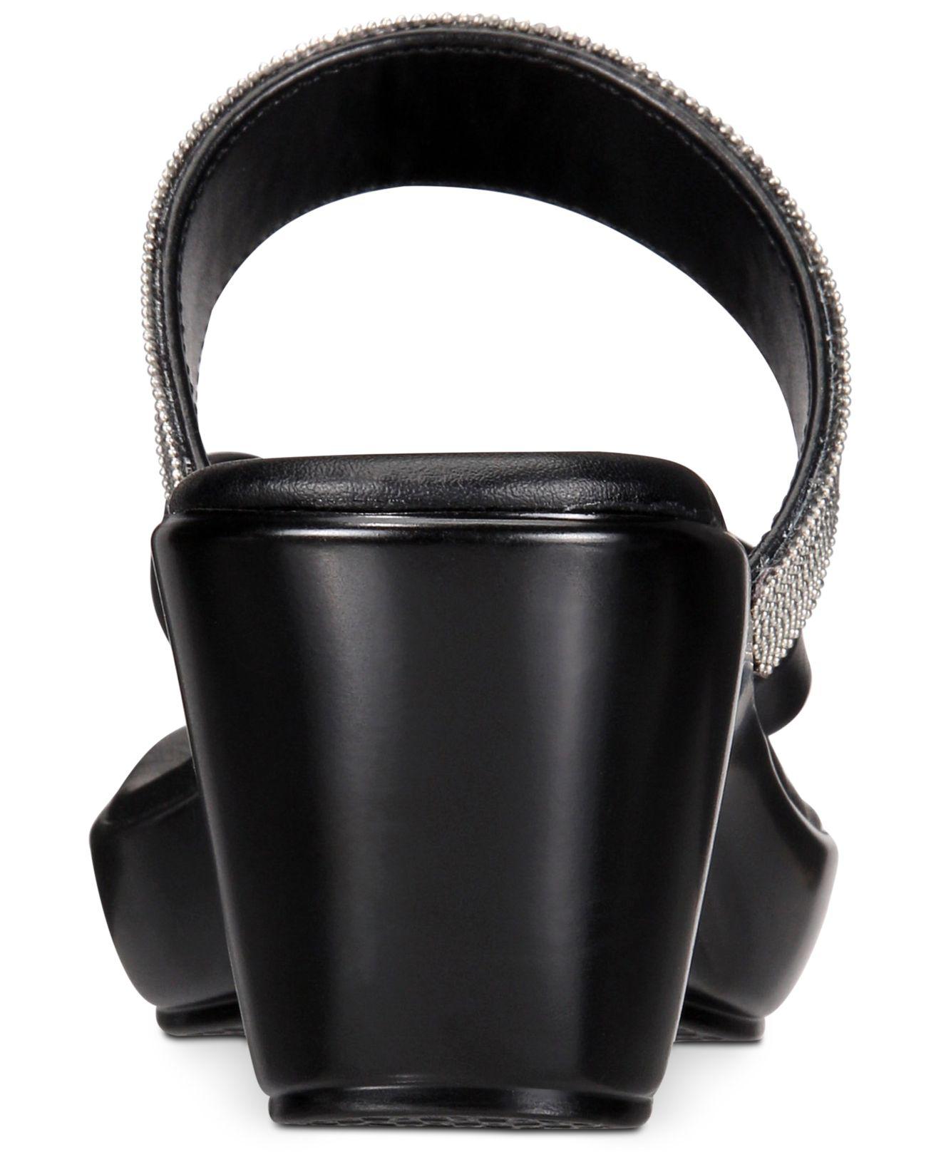 Callisto Women's Elora Open Toe Beach Platform Sandals Black Size 7M