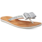 Kate Spade Women's Icarda Leather Trim Glitter Flip-Flops Silver Size -6 M