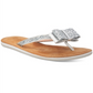 Kate Spade Women's Icarda Leather Trim Glitter Flip-Flops Silver Size -6 M