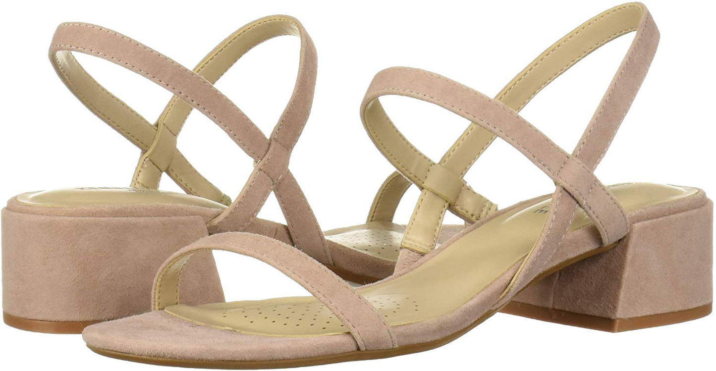 Kenneth Cole Reaction Women's Maise Low Block Heel Strappy Sandal Heeled Pink Size 8 M