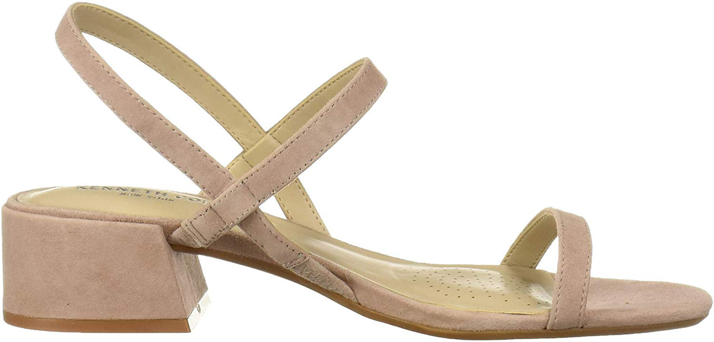 Kenneth Cole Reaction Women's Maise Low Block Heel Strappy Sandal Heeled Pink Size 8 M