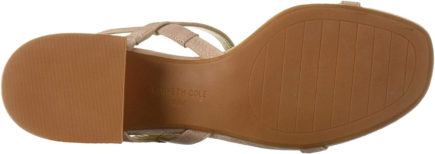 Kenneth Cole Reaction Women's Maise Low Block Heel Strappy Sandal Heeled Pink Size 8 M