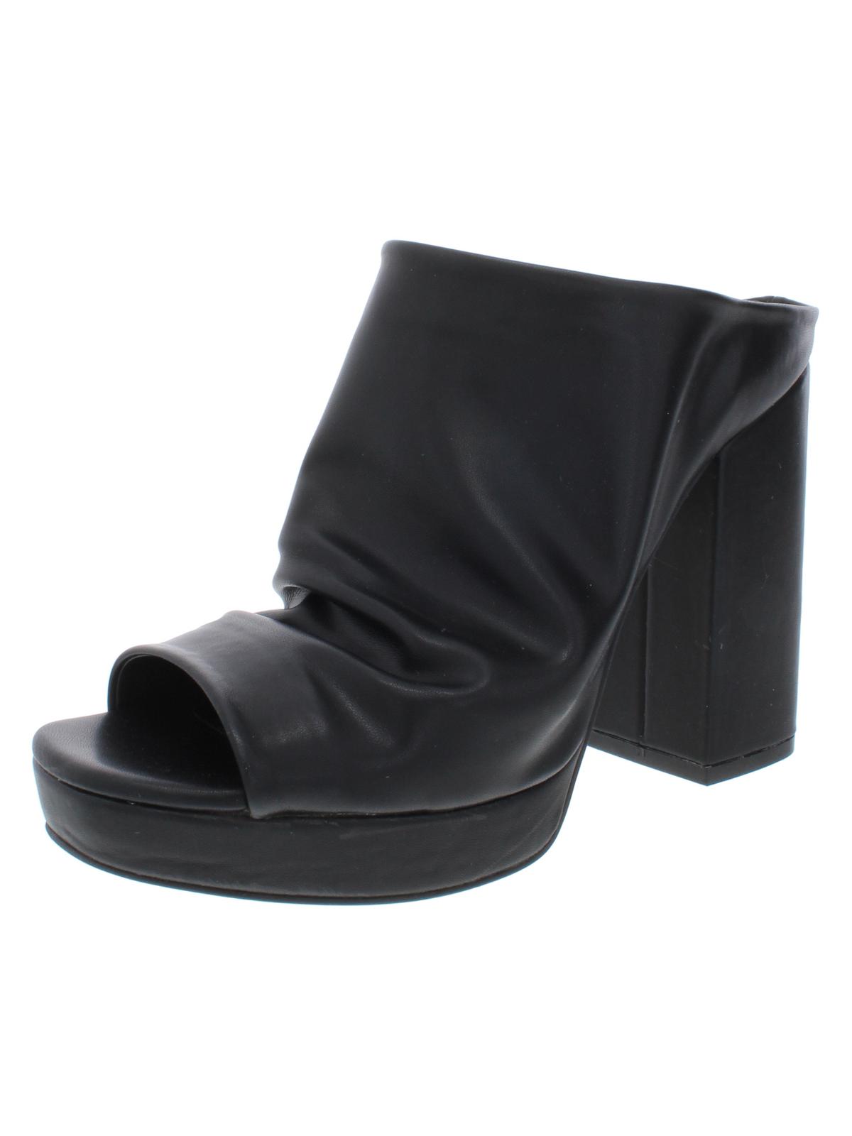 Madden Girl Women's Lambie Faux Leather Slouchy Mules Black Size 9