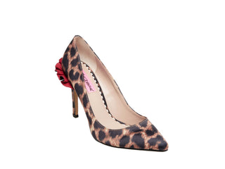 Betsey Johnson Women's Hanah Fabric Pointed Toe Classic Pumps Brown Size 6