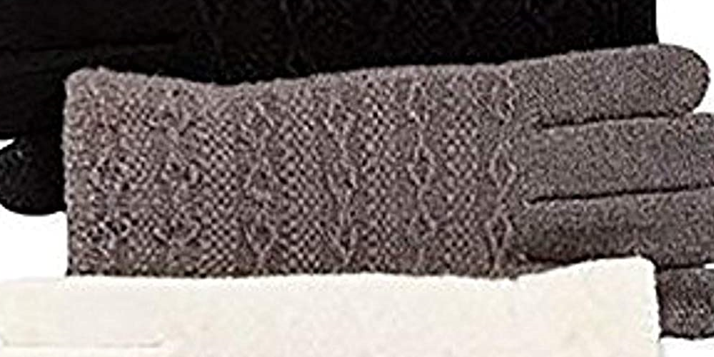 Steve Madden Women's Cable Knit Touch Gloves Black Size One Size