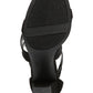 Bar III Women's Strappy Ankle Strap Padded Blythe Round Toe Block Heel Zip up Dress Sandals Black Size 9.5M