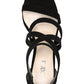 Bar III Women's Strappy Ankle Strap Padded Blythe Round Toe Block Heel Zip up Dress Sandals Black Size 9.5M