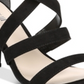 Bar III Women's Strappy Ankle Strap Padded Blythe Round Toe Block Heel Zip up Dress Sandals Black Size 9.5M