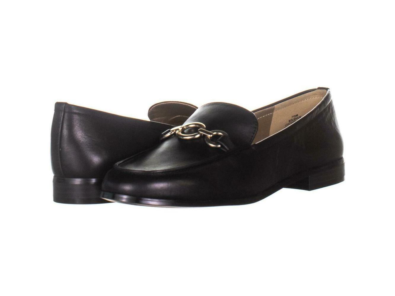 Bandolino Women's Lehain Leather Round Toe Loafers Black Size 6 M