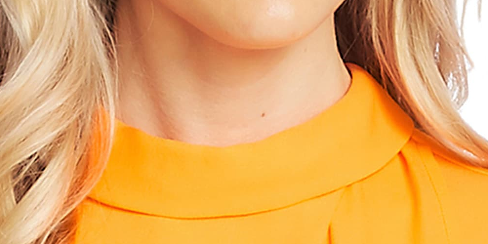 Vince Camuto Women's Rumple Georgette Top Orange Size Small