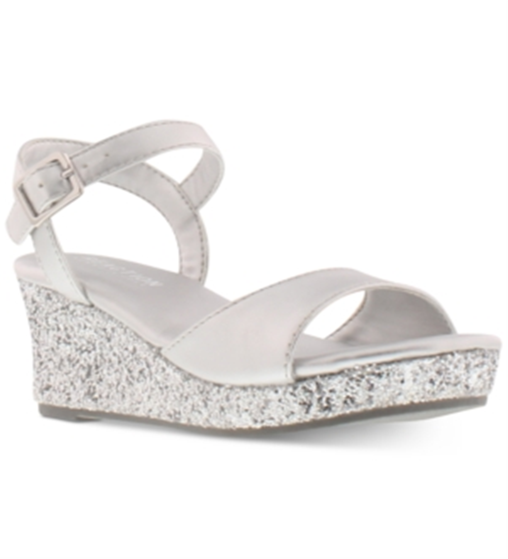 Kenneth Cole Little & Big Girls Reed Glamour Sandals Gray Size 3 M