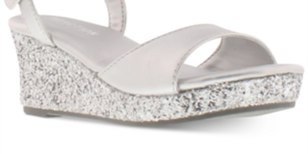 Kenneth Cole Little & Big Girls Reed Glamour Sandals Gray Size 3 M