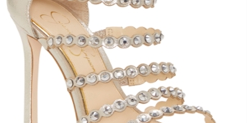 Jessica Simpson Women's Jezalynn Fabric Open Toe Special Sandle Gold- Size 6 M