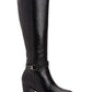 Giani Bernini Women's Rozario Leather Almond Toe Knee High Black Size 8W-WC