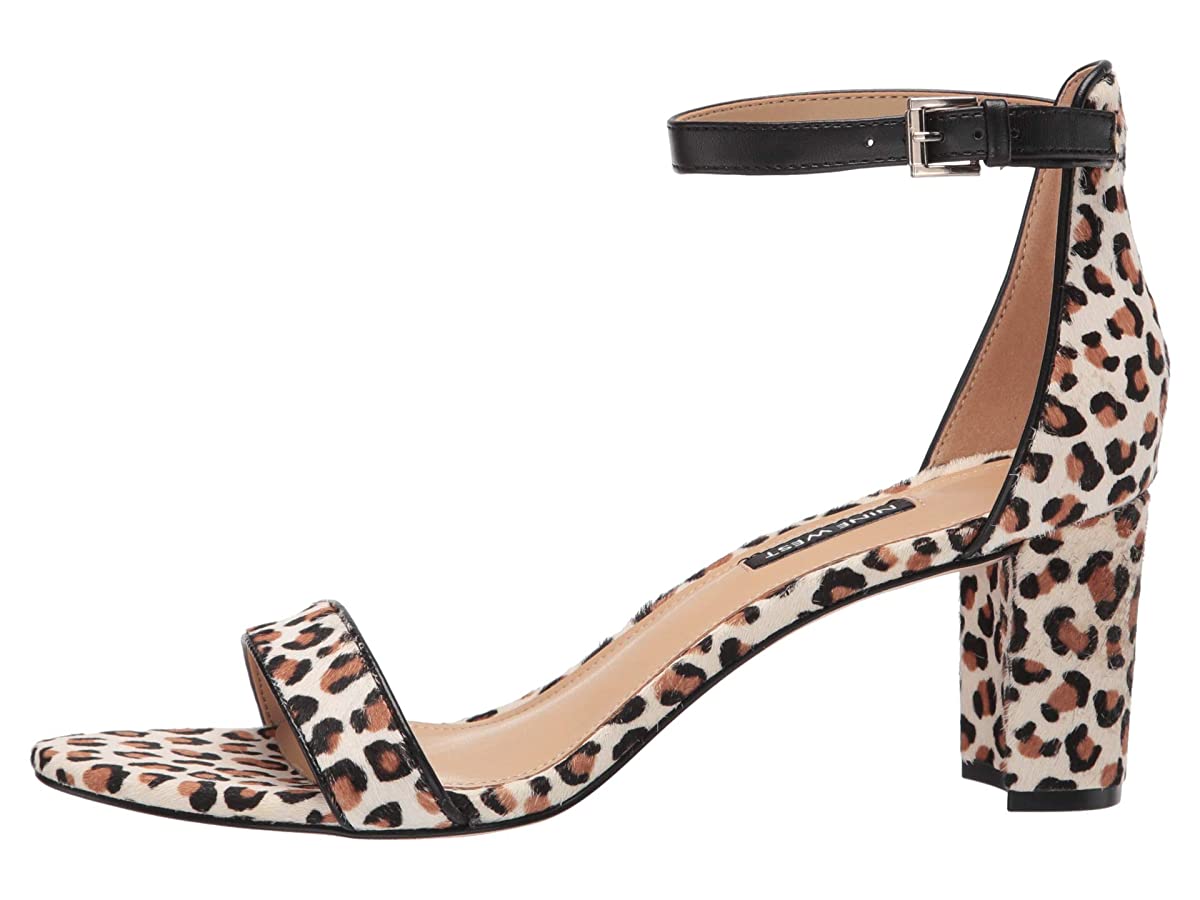 Nine West Women's  Pruce Block Heeled Sandal Multi Beige Size 1