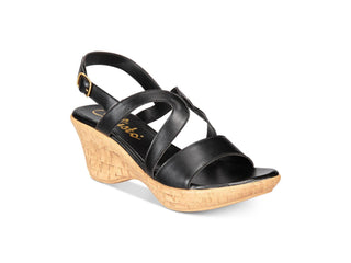 Callisto Women's Pomfret Open Toe Casual Platform Sandals Black Size 9M