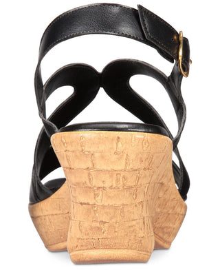 Callisto Women's Pomfret Open Toe Casual Platform Sandals Black Size 9M