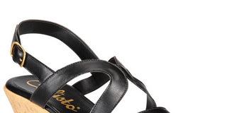 Callisto Women's Pomfret Open Toe Casual Platform Sandals Black Size 9M