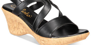 Callisto Women's Pomfret Open Toe Casual Platform Sandals Black Size 9M