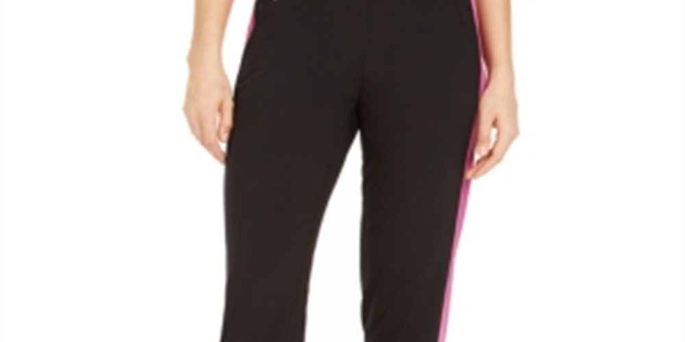 Calvin Klein Women's Performance Colorblocked Joggers Black Size Medium