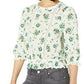 1.STATE Women's Floral-Print Lace-Inset Top Ivory Multi Size Small