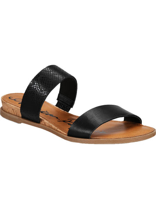 American Rag Women's Snake Strappy Stretch Padded Easton Round Toe Wedge Slip on Slide Sandals Black Size 9.5 M