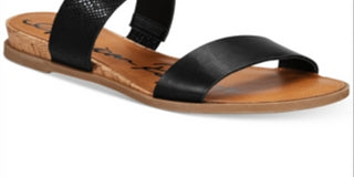 American Rag Women's Snake Strappy Stretch Padded Easton Round Toe Wedge Slip on Slide Sandals Black Size 9.5 M