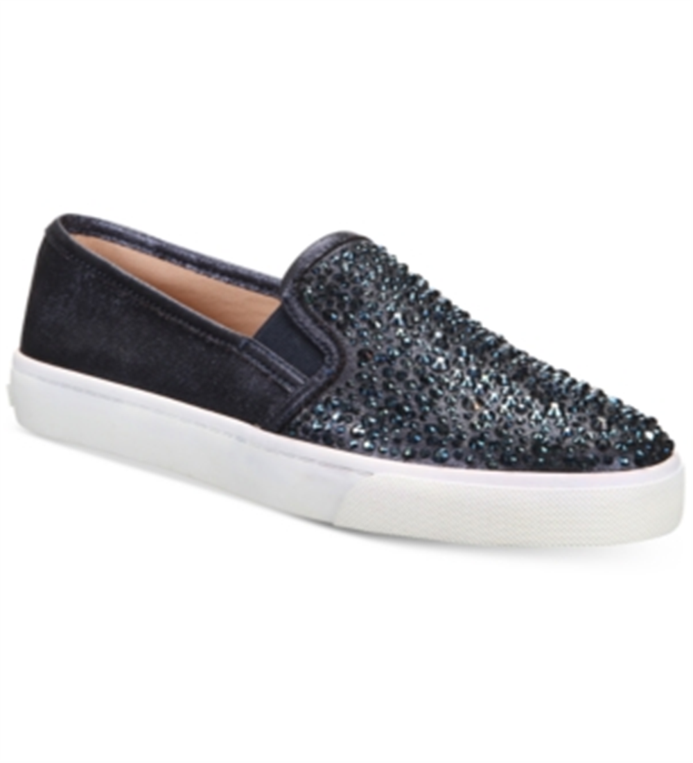 INC International Concepts Women's Sammee Slip on Sneakers Shoes Navy Size 5M