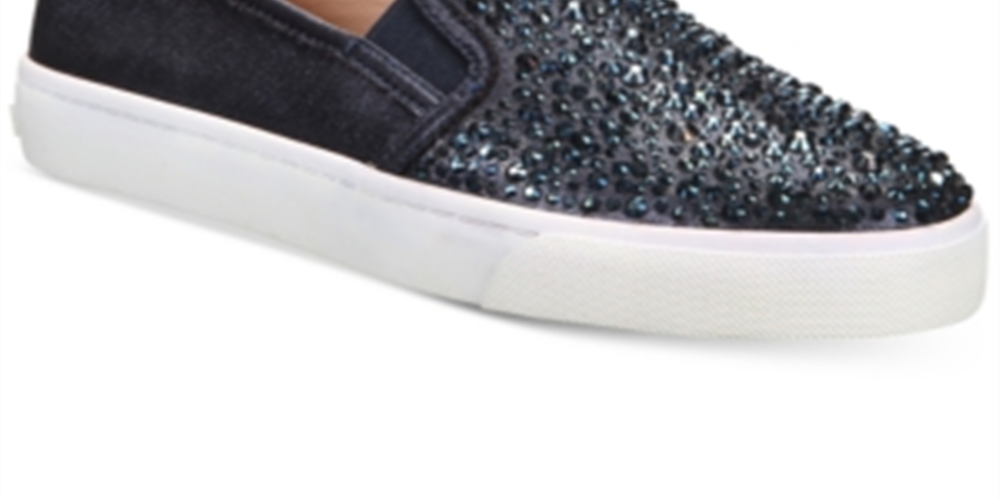 INC International Concepts Women's Sammee Slip on Sneakers Shoes Navy Size 5M