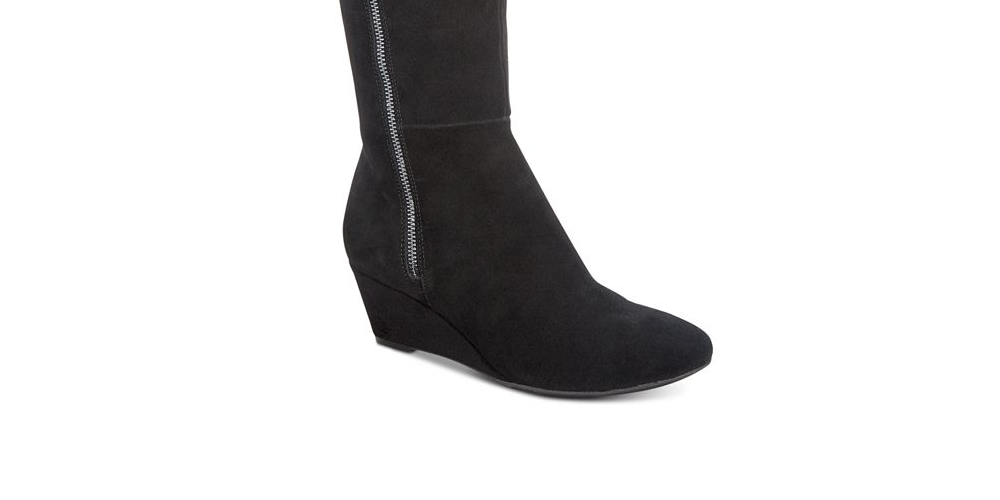 Anne Klein Women's Alanna Fabric Almond Toe Mid-Calf FashionBrown Size 8 WC