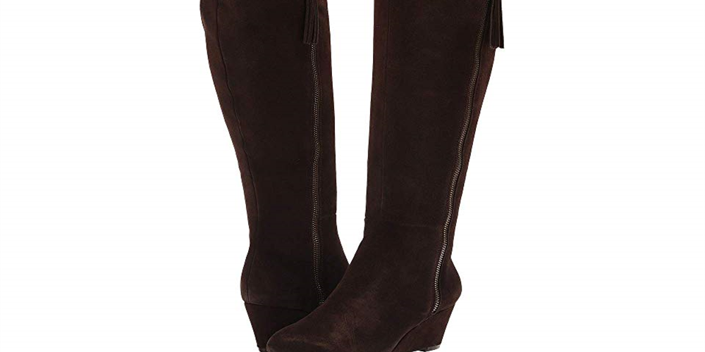 Anne Klein Women's Alanna Fabric Almond Toe Mid-Calf FashionBrown Size 8 WC