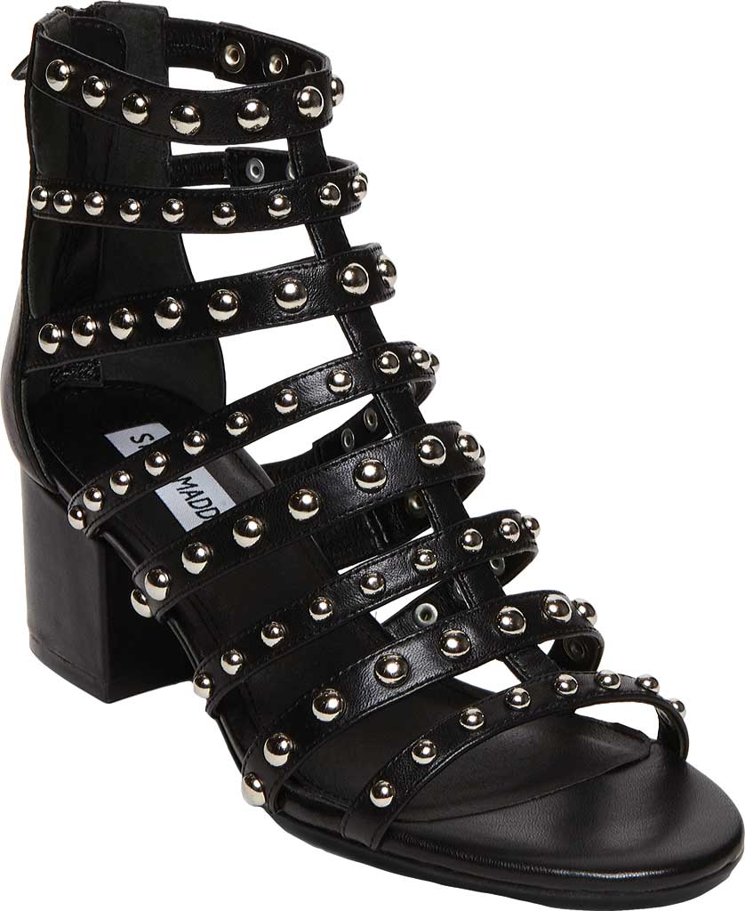 Steve Madden Women's Mania Heeled Sandal, black/multi Size 8.5 M