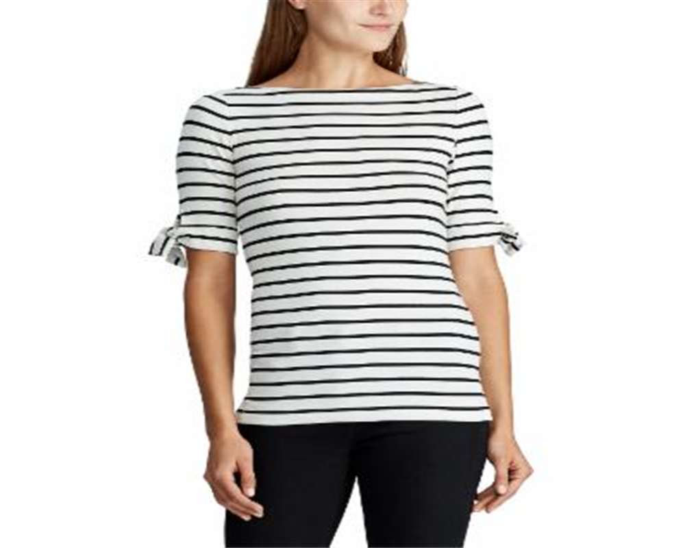 Lauren Ralph Lauren Women's Tie-Sleeve Blouse Winter Cream Size Medium