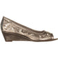 Charter Club Women's Cassiaa Peep Toe Wedge Bejeweled Heels Platino Shoes Gold Size -8M